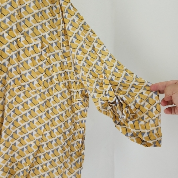 NWT Harve Benard Plus Soft Texture Yellow Gold Gray Blouse 3X - Picture 7 of 11